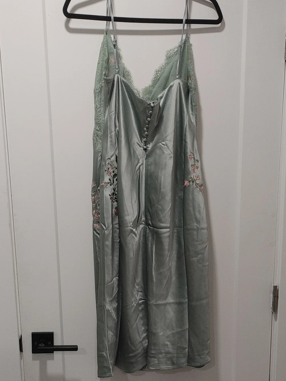 House of CB Fallonlight jade embroidered slip dress - Slip Dress in Pale Sage